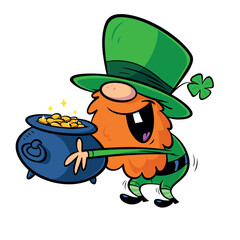 Vector illustration of cartoon leprechaun