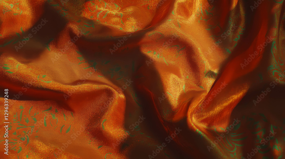 Poster luxurious brocade curtain texture with intricate woven patterns for elegant decor design