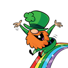 Vector illustration of cartoon leprechaun