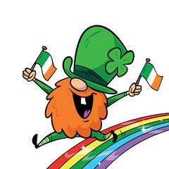 Vector illustration of cartoon leprechaun