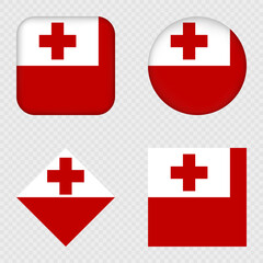 Fototapeta premium Tonga Flag Icons Pack. Vector illustration.