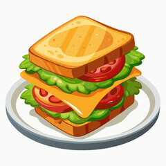 A Cartoonish Illustration of a Simple Sandwich


