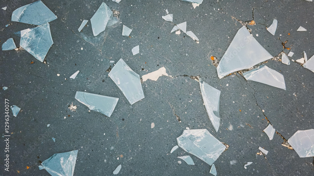 Aufkleber broken glass on concrete texture for design and background concepts