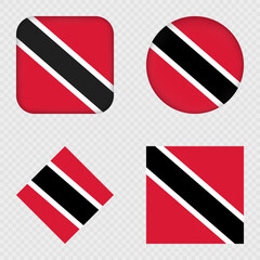 Trinidad and Tobago Flag Icons Pack. Vector illustration.