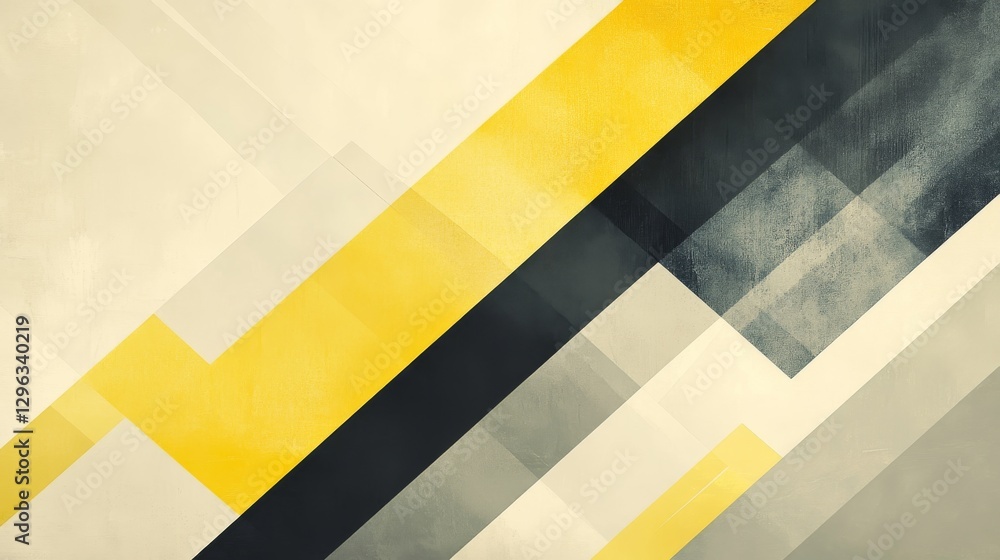 Poster geometric abstract artwork with intersecting angular shapes and varied color tones