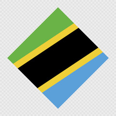 Tanzania rhombus flag. Vector illustration.