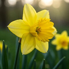 Obraz premium daffodil flower with natural background 