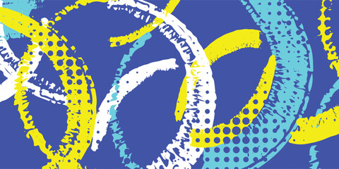 Obraz premium Abstract Brush Background with Sporty Style and Halftone Effect. Brush Stroke Illustration for Banner, Poster, or Sports Background