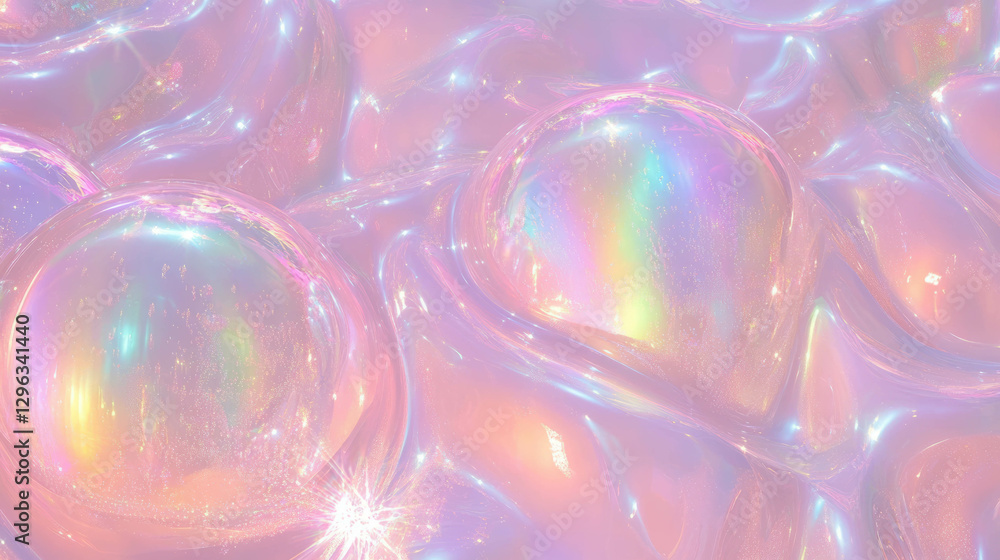 Poster Iridescent bubble texture background for creative design projects
