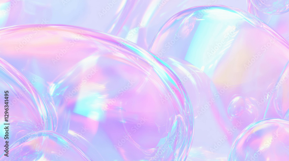 Poster iridescent bubble texture background for creative design projects