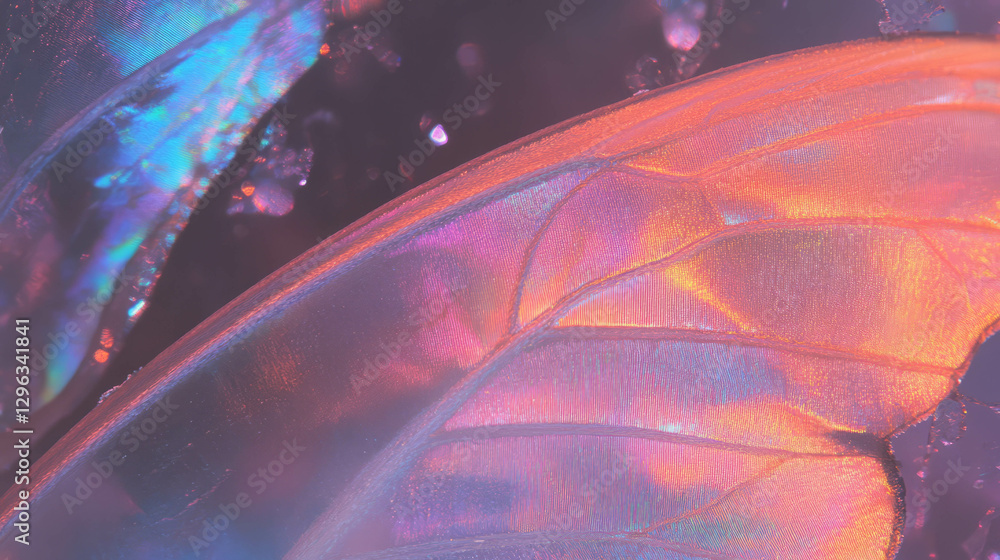 Poster iridescent butterfly wing texture background for design and art projects
