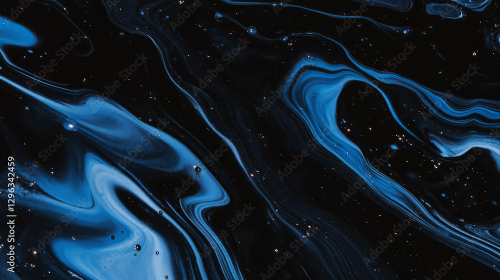 Poster abstract canvas with blue drip paint effect for creative design and background