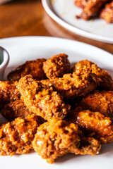 Hot Crispy Chicken wings close up