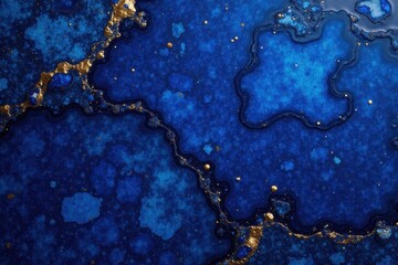 Abstract lapis lazuli texture Deep blue, gold flecks, organic forms , detail, marbling