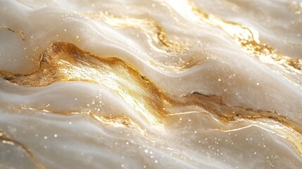 Obraz premium Abstract image of flowing white and gold textured surfaces