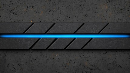 Fototapeta premium Dark Textured Background with Blue Light Strip and Geometric Shapes
