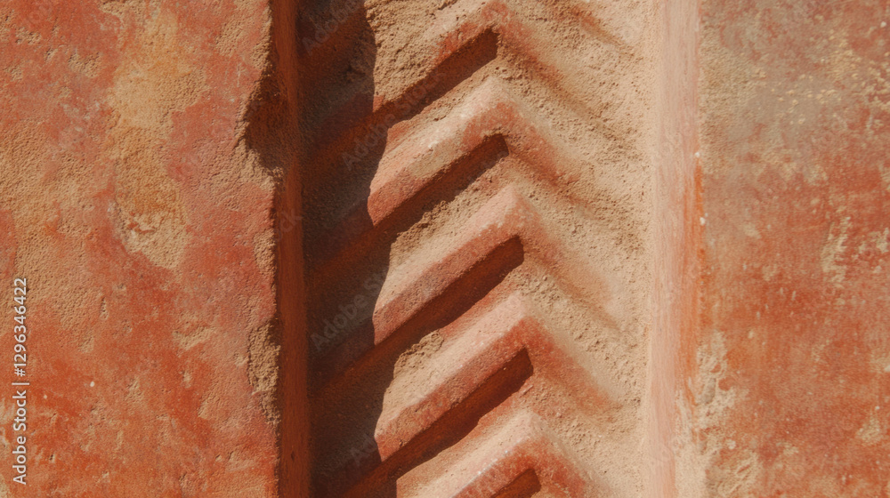 Aufkleber rustic clay texture with geometric impressed patterns for artistic backgrounds