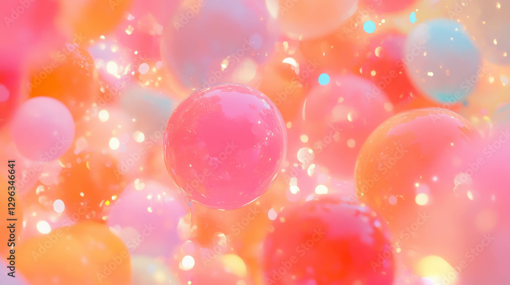 Poster colorful balloon texture with glowing light abstract background for festive design