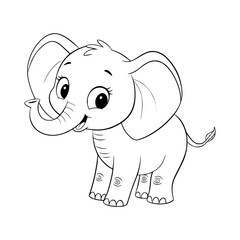 Cute Baby Elephant Coloring Page
