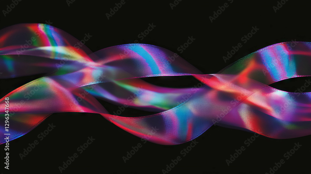 Poster vibrant abstract background of multicolored flowing ribbons texture