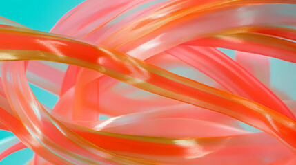 Naklejka premium Vibrant flowing ribbons texture with bright colors for creative backgrounds