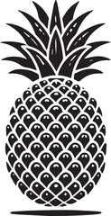 Obraz premium pineapple clipart vector, pineapple vector illustration, pineapple silhouette logo vector, pineapple black and white background