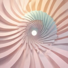 Whimsical illustration of spiral rays in a pastel color palette, Spiral, Color