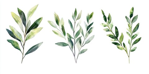 Fototapeta premium Natural Branches - Watercolor Illustration