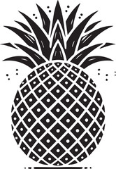 Obraz premium pineapple clipart vector, pineapple vector illustration, pineapple silhouette logo vector, pineapple black and white background