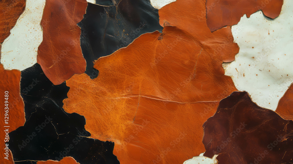Poster cowhide and leather combined texture background for design projects