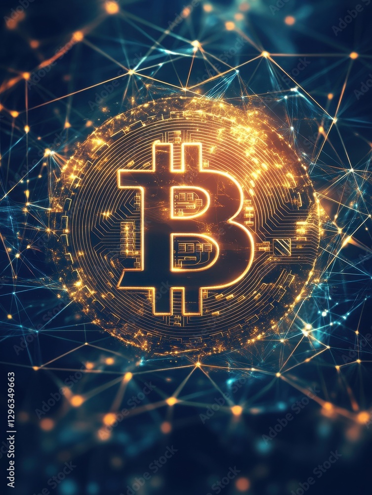 Poster 4ir on the background of polygon world map with blockchain technology peer to peer network. fourth i