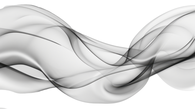 Abstract smoke waves flowing on transparent background