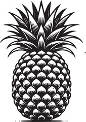 Obraz premium pineapple clipart vector, pineapple vector illustration, pineapple silhouette logo vector, pineapple black and white background