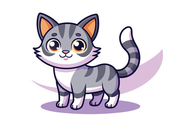 Obraz premium kawaii cute cat cartoon characters vector