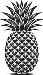 Obraz premium pineapple clipart vector, pineapple vector illustration, pineapple silhouette logo vector, pineapple black and white background