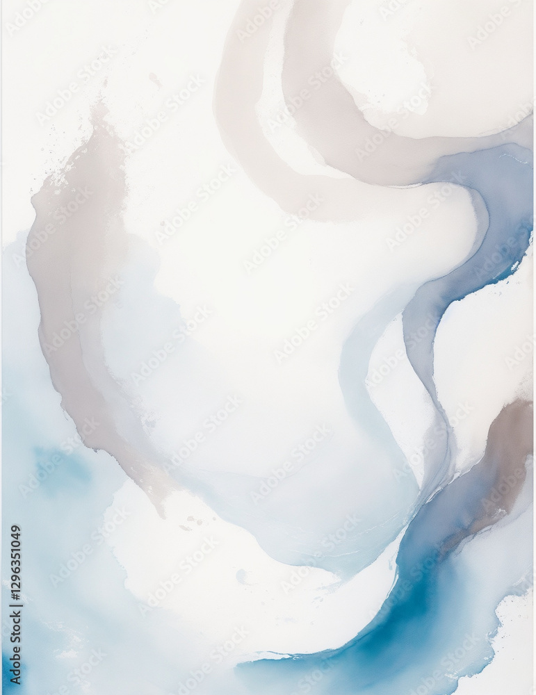 Wall mural abstract blue background with waves - abstract light blue waves background - generative ai
