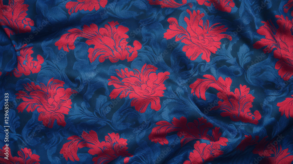Aufkleber elegant damask pattern texture with intricate floral design