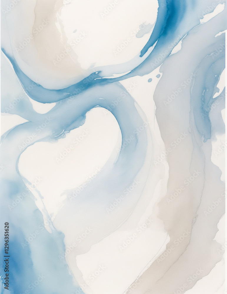 Wall mural abstract blue background with waves - abstract light blue waves background - generative ai