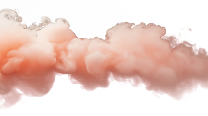 pastel peach smoke cloud isolated on transparent white background