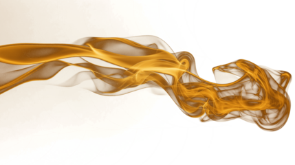 golden yellow fire smoke cloud vapor mist isolated on transparent white background