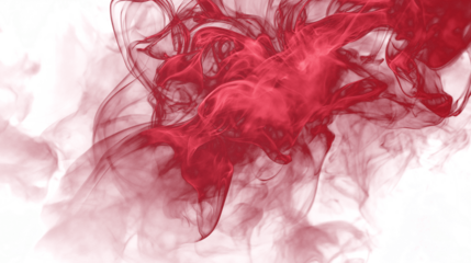 deep crimson smoke clouds swirling isolated on transparent white background