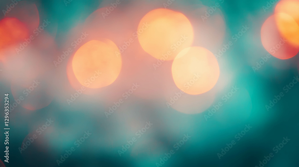 Poster ethereal bokeh lights with smoky atmospheric background for creative design