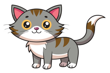 kawaii cute cat cartoon characters vector
