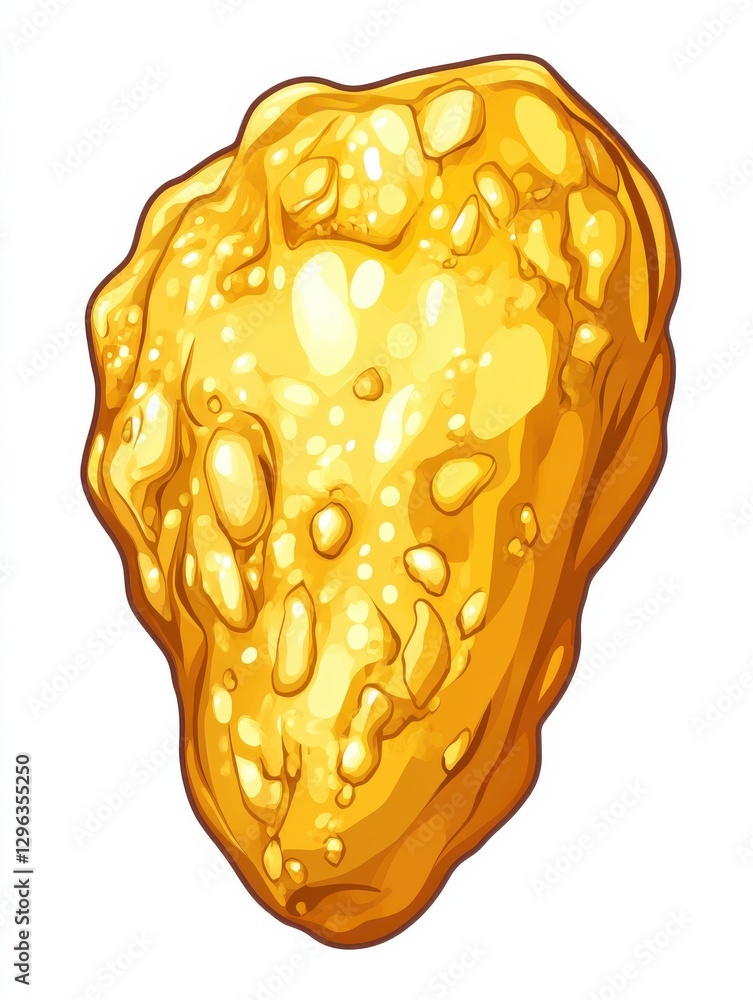 Poster gold nugget vector line icon isolated on white background. gold nugget line icon for infographic, we