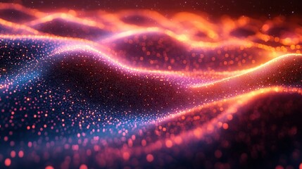 Glowing 3D DNA Strand With Holographic Data Points Against a Dark Background. Generative AI