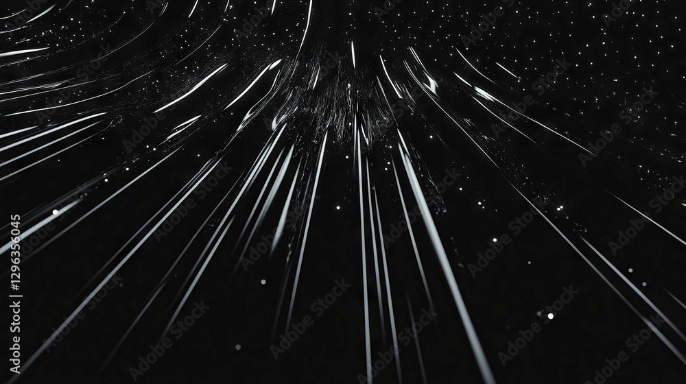 Poster dynamic abstract lines on black background for modern design