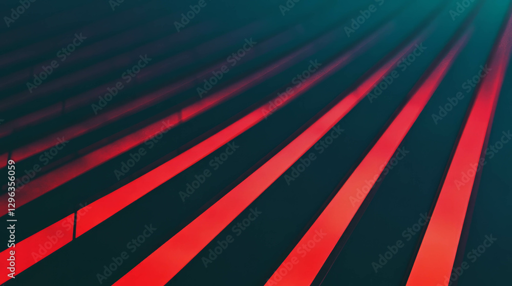 Poster Abstract design with red dashed lines on dark background for modern aesthetics