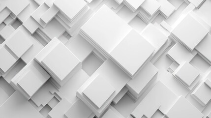 Obraz premium Abstract white cubes background; 3D render