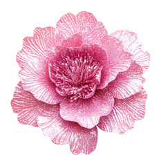 PNG Pink glitter peony flower petals art.