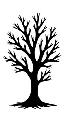 An illustration featuring a black coral silhouette set against a clean white background showing a coral with detailed branches and texture, symbolizing growth and marine life.